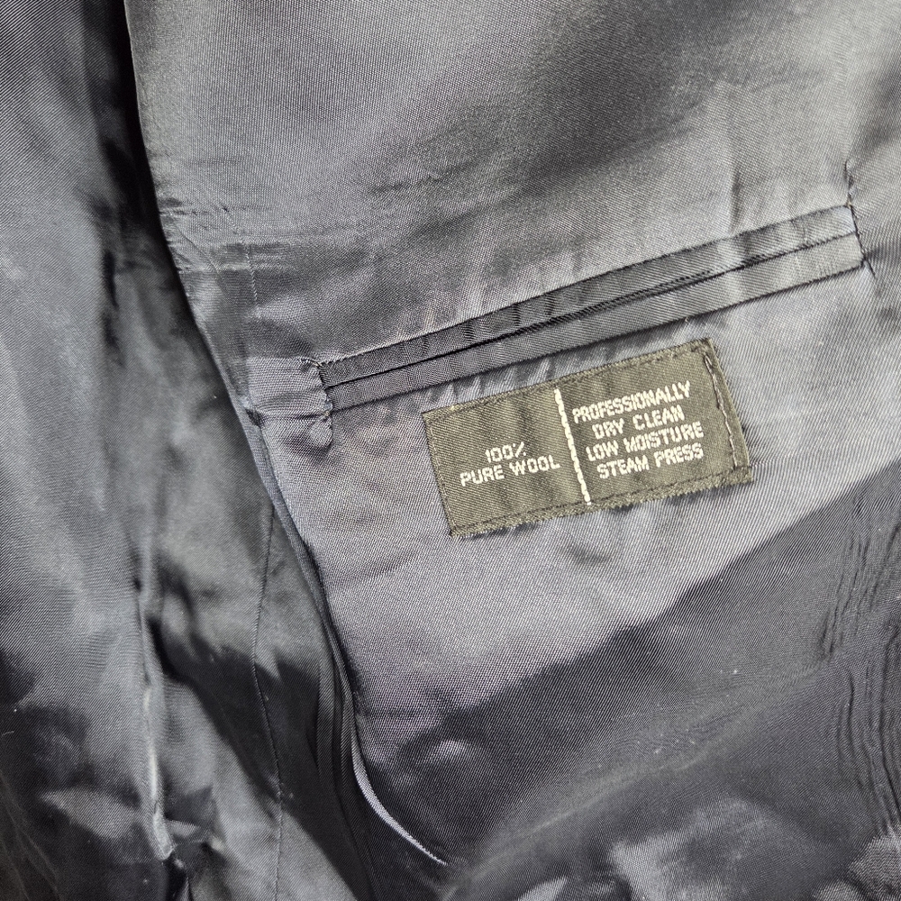 H. Freeman & Son 42 Navy Blue Sport Coat Blazer Jacket Solid 100% Wool - Picture 13 of 16